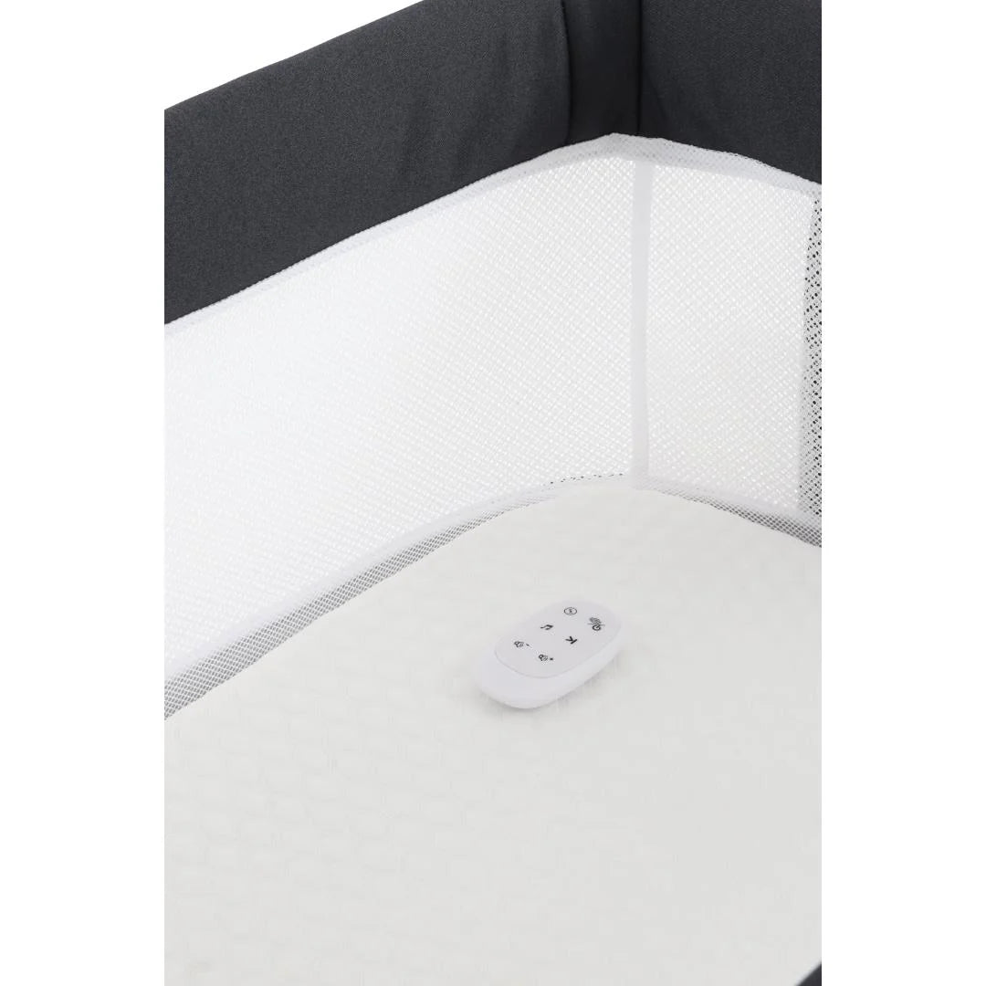 Oyster Drop Side Wiggle Crib Co-Sleeper - Carbonite
