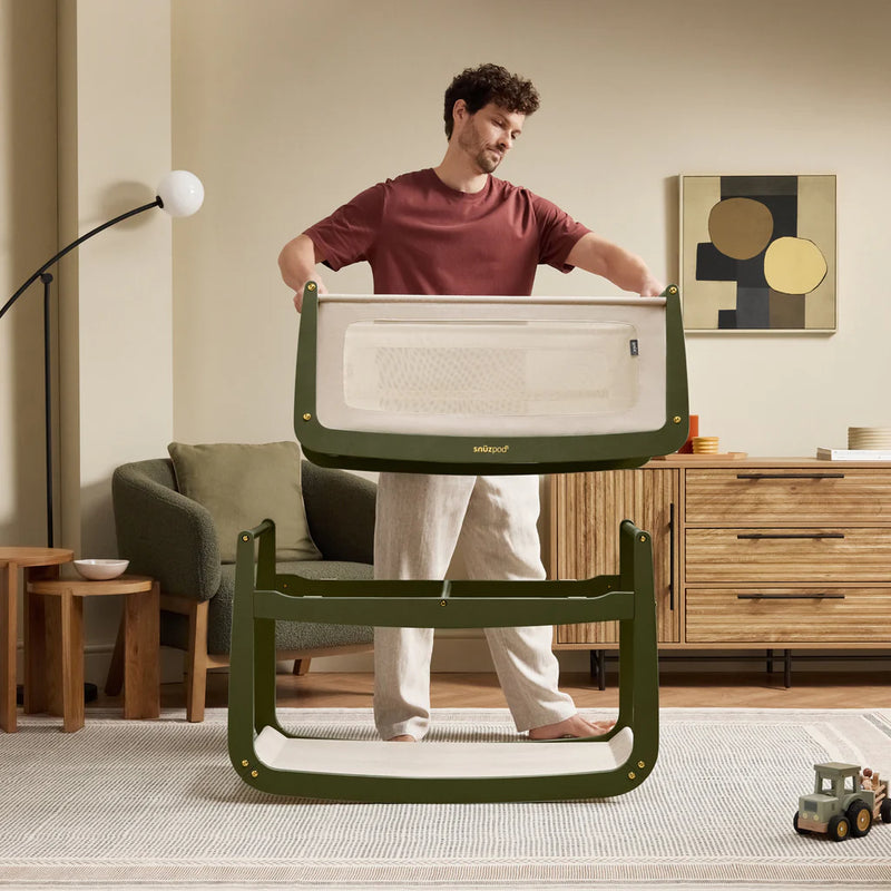 SnuzPod5 Bedside Crib - Olive