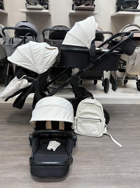 PRE LOVED Ickle Bubba Virgo Double Pushchair Bundle - Stone