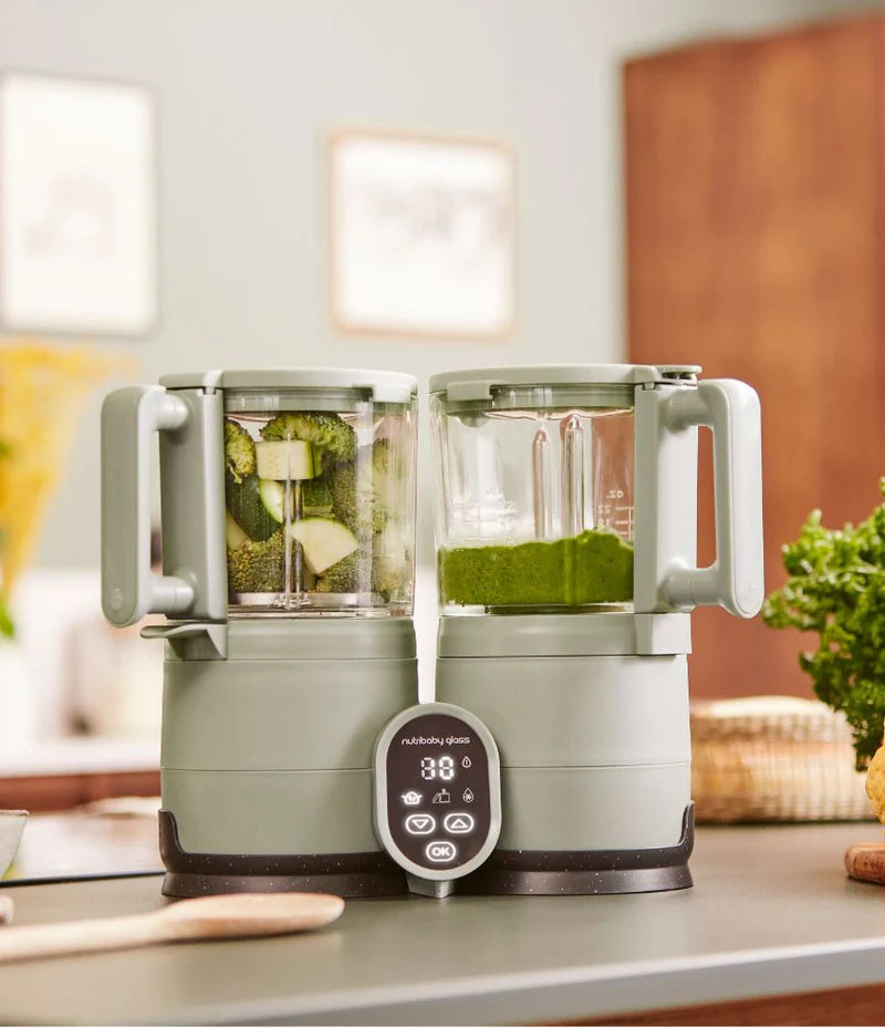 Babymoov Nutribaby Glass 2.0 Baby Food Maker - Celadon Green