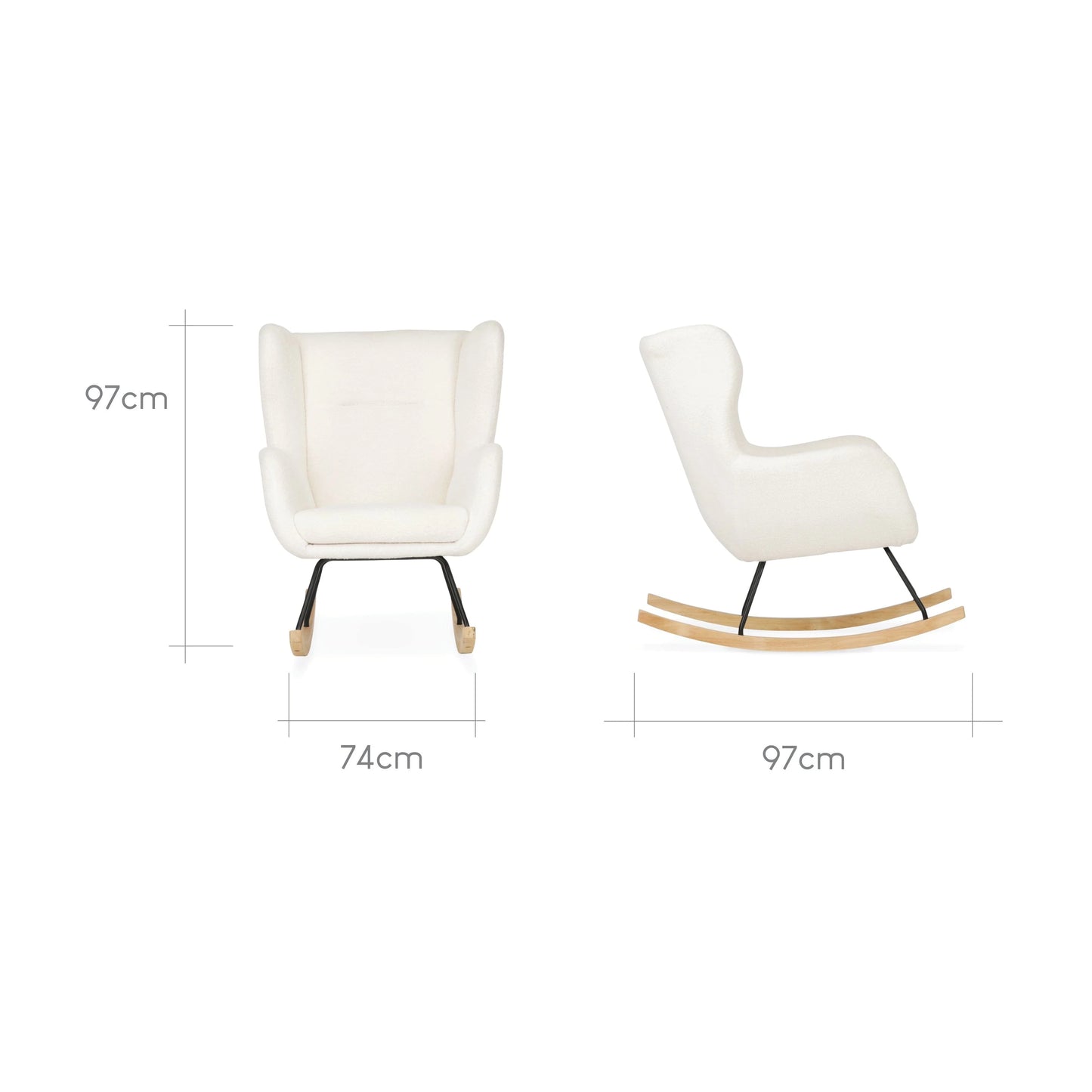 CuddleCo Marley Nursing Chair and Footstool - Teddy Off White