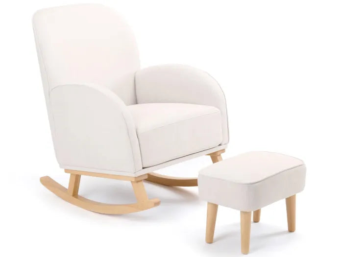 Babymore Freya Nursing Chair with Stool - Cream