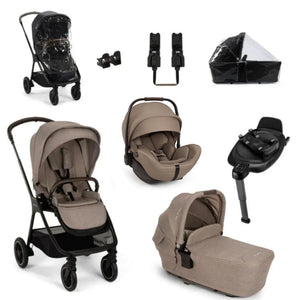 Nuna TRIV Next, LYTL Carrycot, ARRA Flex + Base Curve Travel System - Cedar