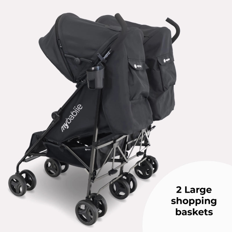 My Babiie MB12 Lightweight Twin Stroller - Black