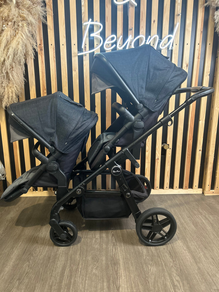 PRE LOVED Silver Cross Coast Double Pushchair - Flint