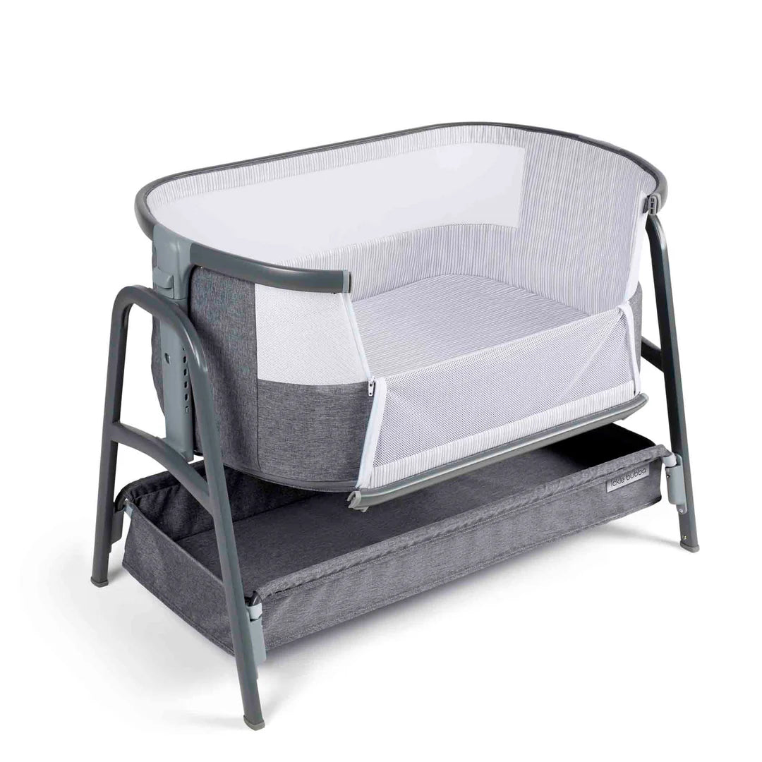 Ickle Bubba Stomp Luxe All-in-One i-Size Travel System with 360 Isofix Base (Nimbus) + Bubba&Me Bedside Crib – 14-Piece Bundle