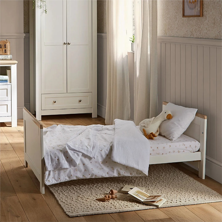 CuddleCo Burford Cot Bed - White & Oak