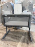 EX DISPLAY Joie Roomie Glide Bedside Crib - Foggy Grey