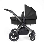 Ickle Bubba Stomp Luxe All-in-One i-Size Travel System with 360 Isofix Base (Nimbus) + Bubba&Me Bedside Crib – 14-Piece Bundle