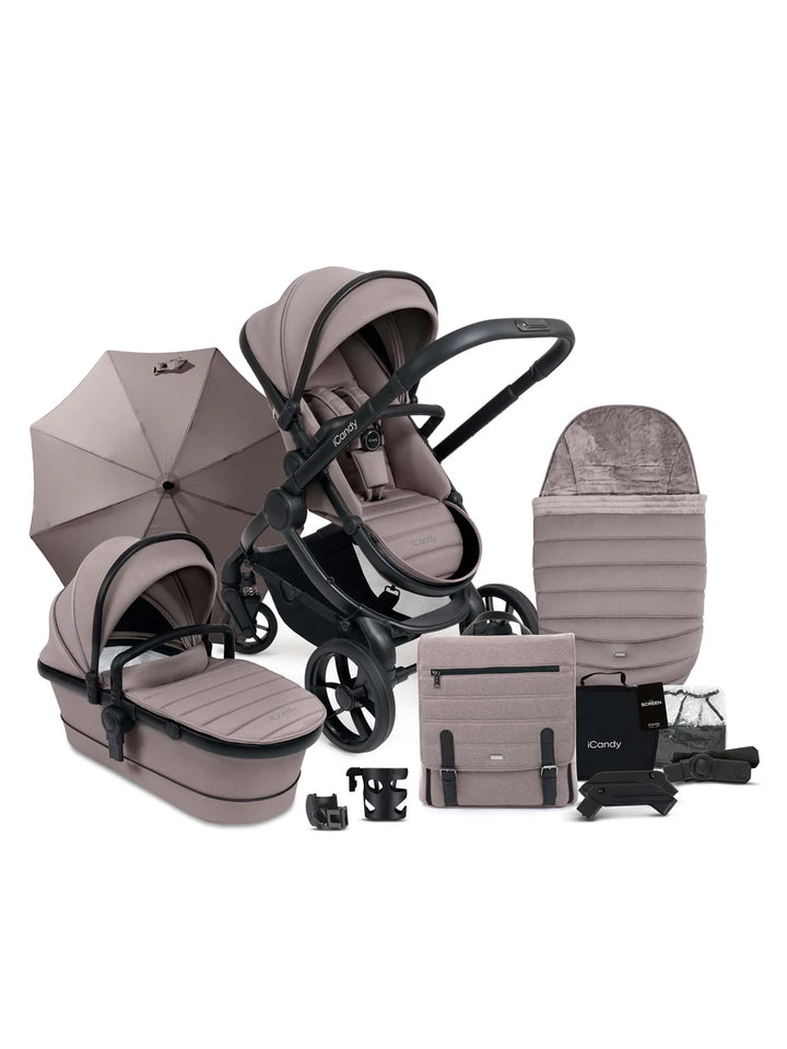 iCandy Peach 7 Complete Bundle with iCandy Cocoon Car Seat & Base – Porcini