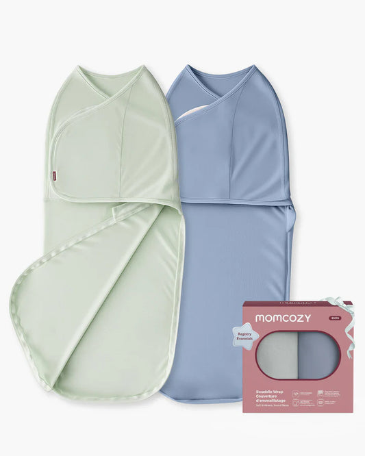 Momcozy Easy Swaddle Wrap 0-3M - Serenity Blue/Green