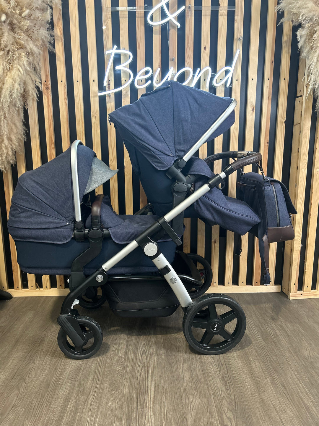 PRE LOVED Silver Cross Wave Single To Double Pushchair - Midnight Blue