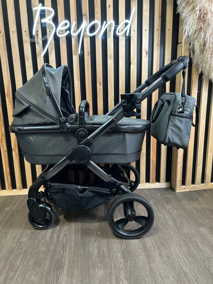 PRE LOVED iCandy Peach 6 Travel System - Dark Grey Twill