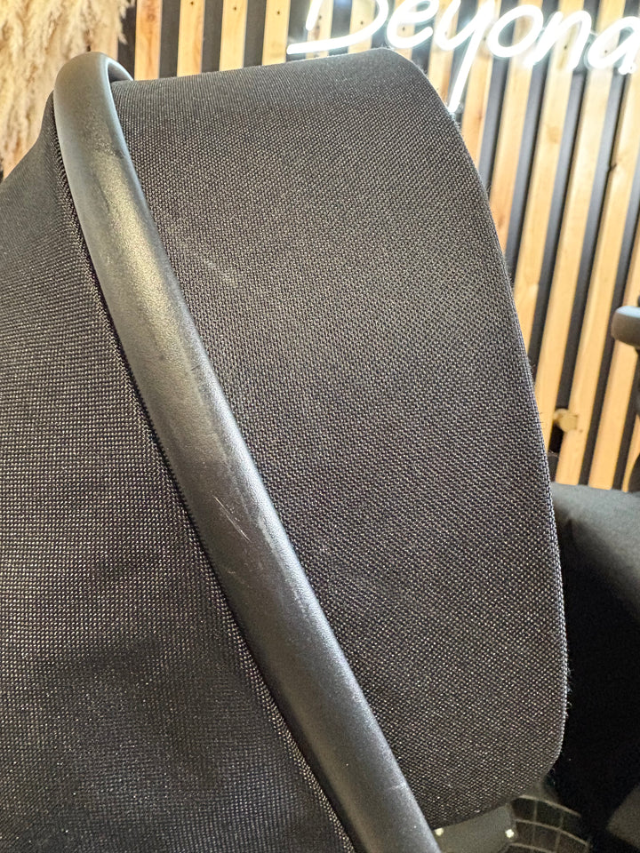 PRE LOVED My Babiie MB33 Twin Pushchair with Infant Carrier - Black Leopard