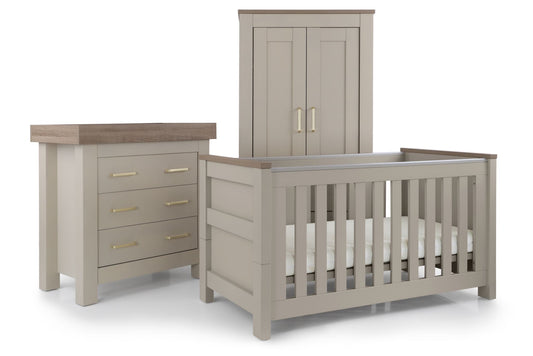 BabyStyle Charnwood Collection Bordeaux 3 Piece Nursery Furniture Set - Oatmeal