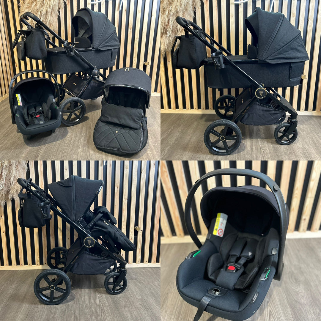 PRE LOVED Venicci Tinum Upline Travel System - All Black