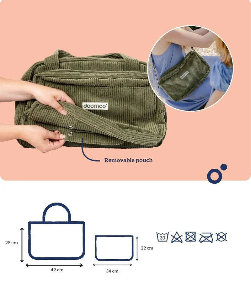 Doomoo Corduroy Soft Changing Bag - Khaki