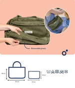 Doomoo Corduroy Soft Changing Bag - Khaki