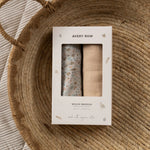 Avery Row Extra Large Organic Baby Muslins, Set of 2 - Nature Trail/Natural