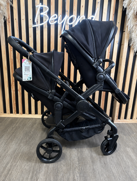 PRE LOVED iCandy Peach 7 Double Pushchair Bundle - Jet/Black