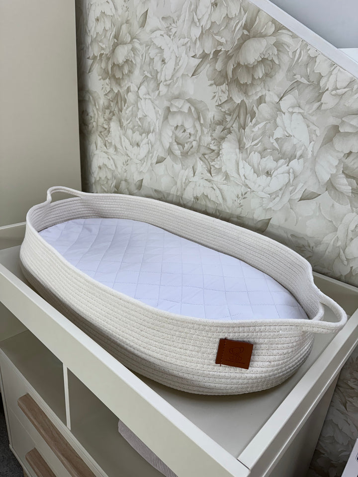 Cotton Rope Caddy & Changing Basket Duo - Off White