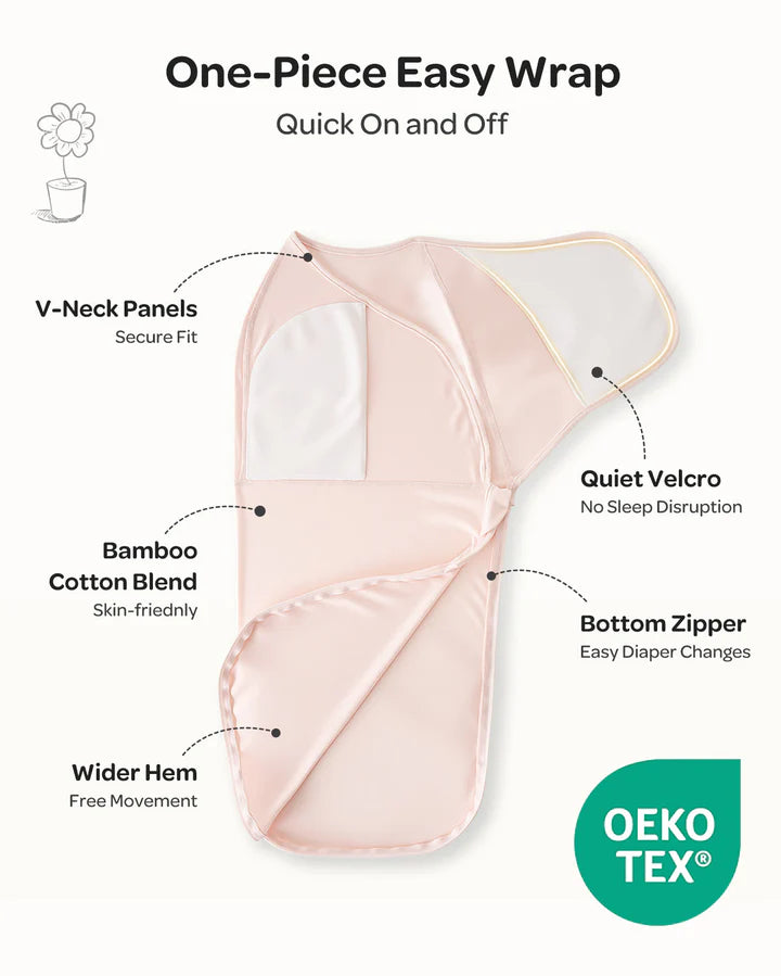 Momcozy Easy Swaddle Wrap 0-3m - Bloom Red/Pink