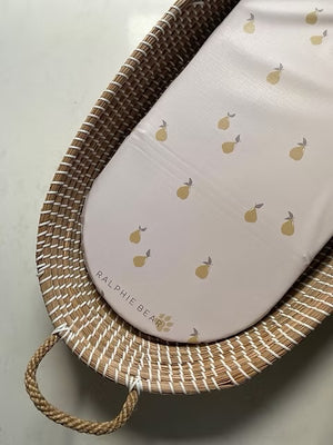 Ralphie Bear Changing Basket Mat Liner - Pears