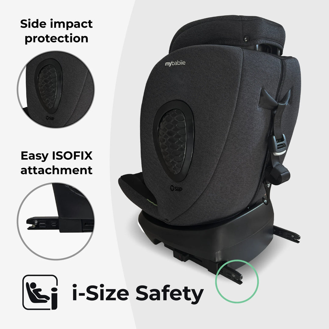 My Babiie MBCS200 Spin R129 Car Seat with Top Tether - Black