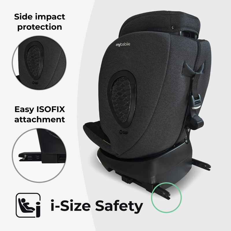 My Babiie MBCS200 Spin R129 Car Seat with Top Tether - Black