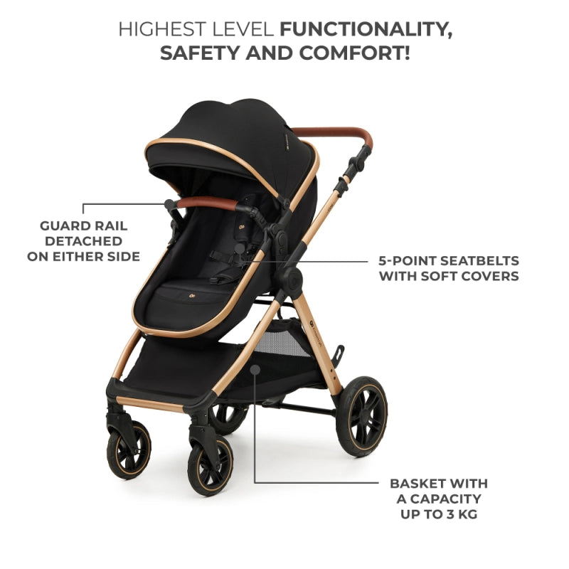 Kinderkraft Esme 3in1 Travel System With Mink Pro Car Seat - Pure Black