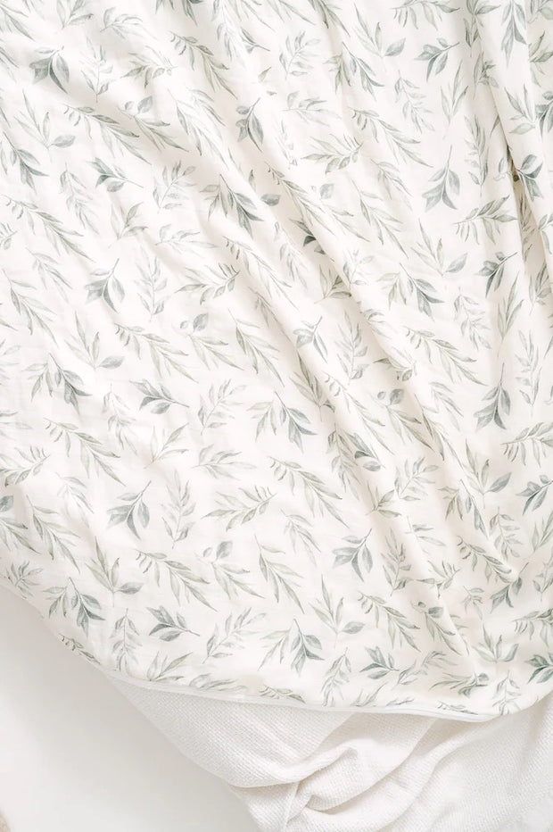 The Gilded Bird Linen Leaves Bamboo Baby Blanket