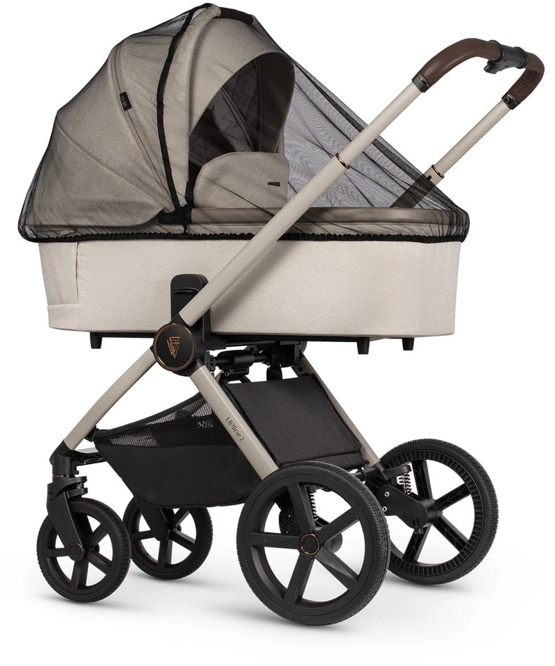 Venicci Upline2 Pushchair, Carrycot + Accessories Travel System Bundle - Stone Beige
