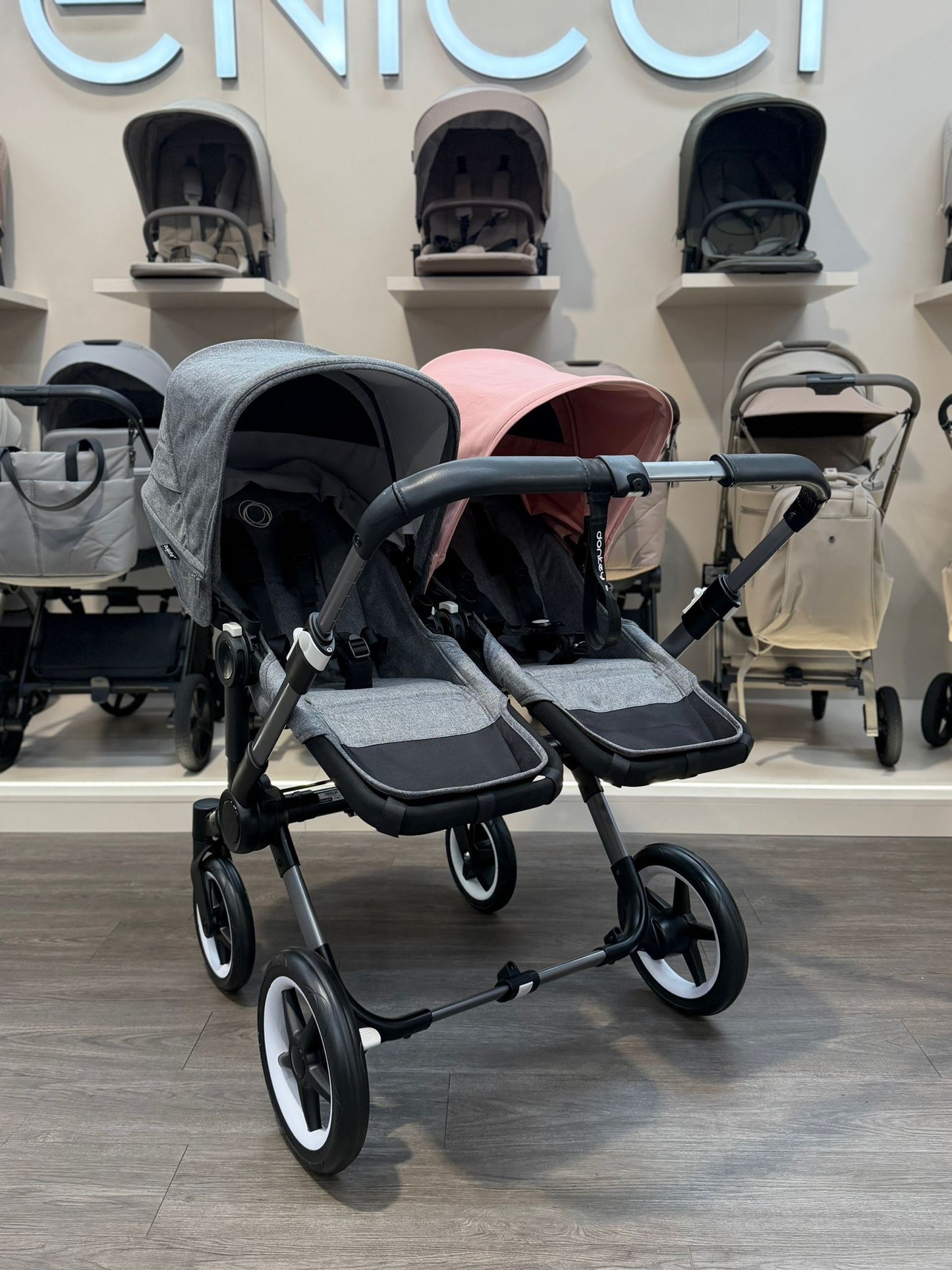 PRE LOVED Bugaboo Donkey5 Duo Pushchair - Grey Melange/Morning Pink