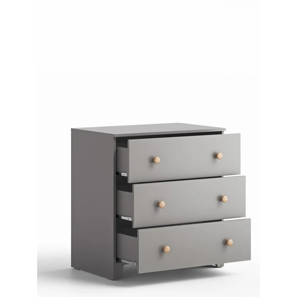 EX DISPLAY Little Acorns Malmo Changing Drawers & Wardrobe Duo - Grey/Oak COLLECTION ONLY