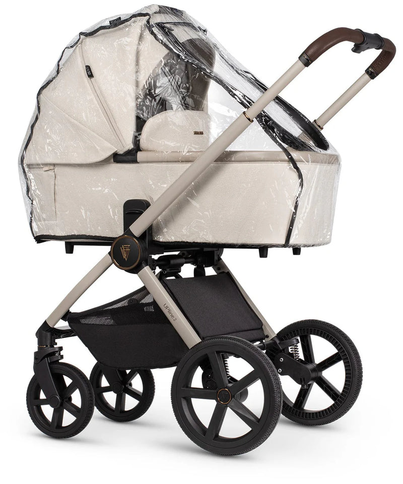 Venicci Upline2 Pushchair, Carrycot + Accessories Travel System Bundle - Stone Beige