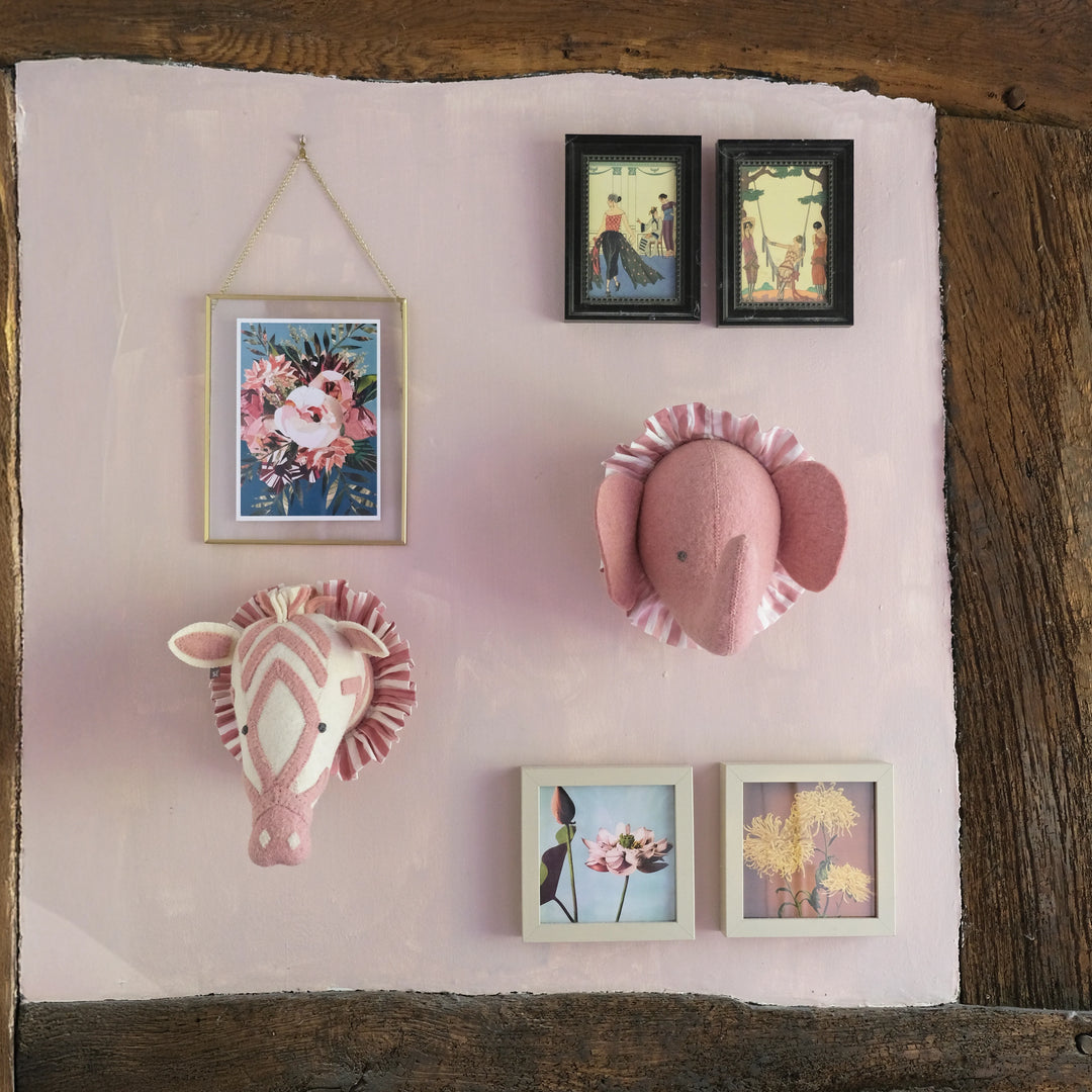 Fiona Walker Elephant with Vintage Ruff Head Mini - Pink