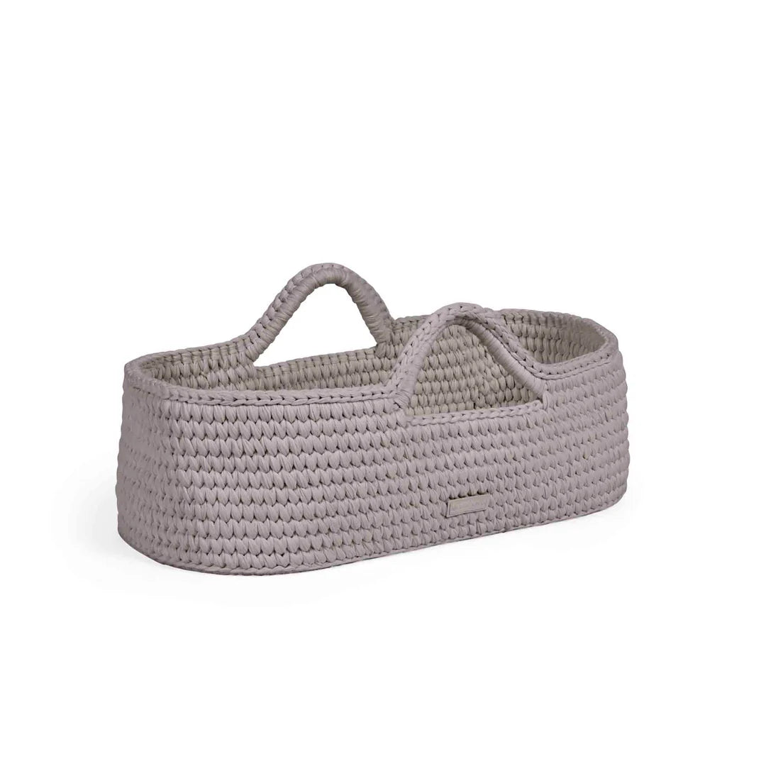 Ickle Bubba Nova Crochet Moses Basket + White Stand - Tawny