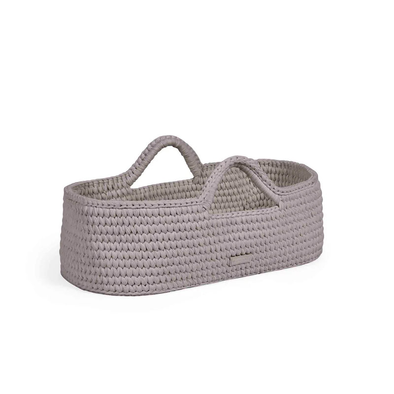 Ickle Bubba Nova Crochet Moses Basket + White Stand - Tawny