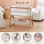 Tutti Bambini CoZee Breeze Plus Bedside Crib - Scandinavian Walnut/Ecru