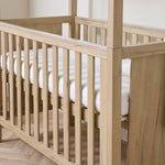 Tutti Bambini Casa 3 in 1 Mini Cot Bed + Roof Accessory Pack + Pocket Spring Mattress - Harvest Oak