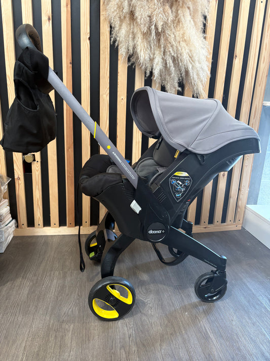 PRE LOVED Doona+ Car Seat & Stroller w/ Essentials Bag - Urban Grey