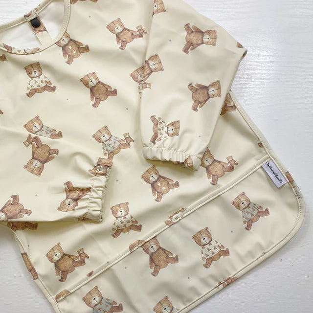 Bobbin & Bumble Long Sleeved Baby Bib - Teddy Bear