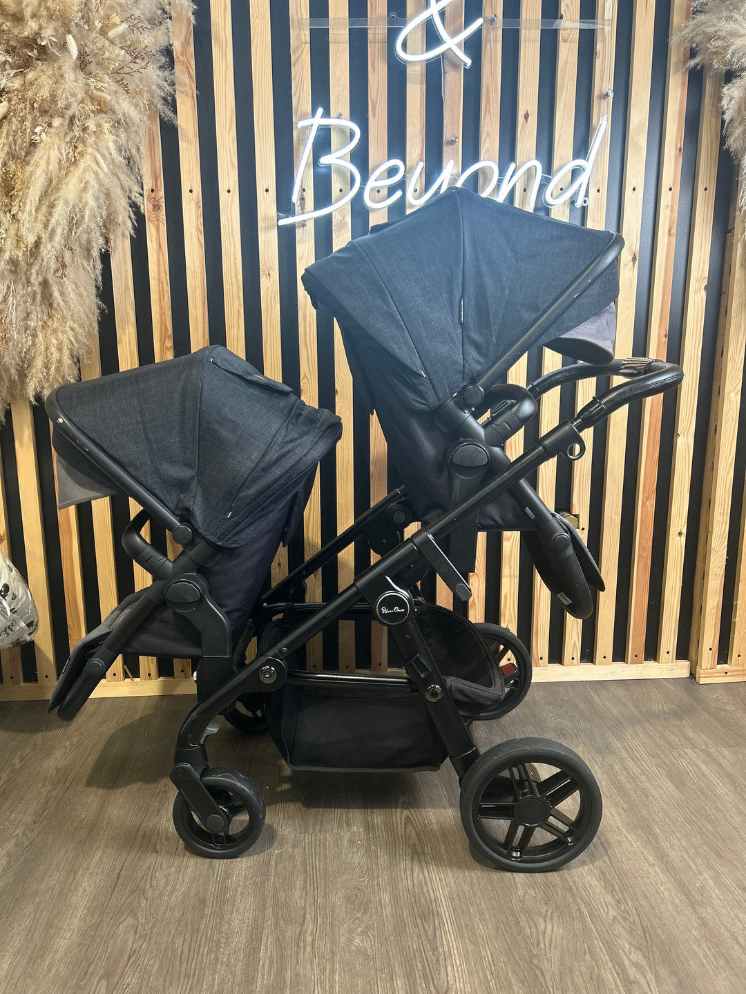 PRE LOVED Silver Cross Coast Double Pushchair - Flint