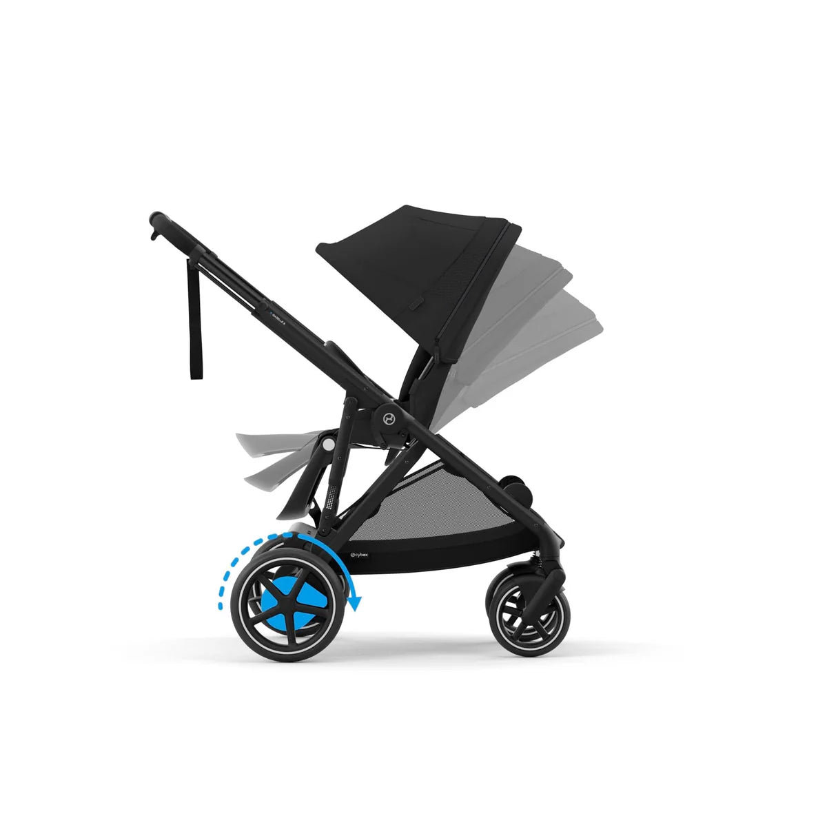 Cybex e-Gazelle S Double Pushchair Bundle Inc Gold Footmuffs - Moon Black