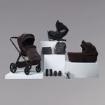 Bababing Raffi MKII 12pc 4in1 Travel System Bundle Inc 360 Car Seat + Isofix Base - Kofe