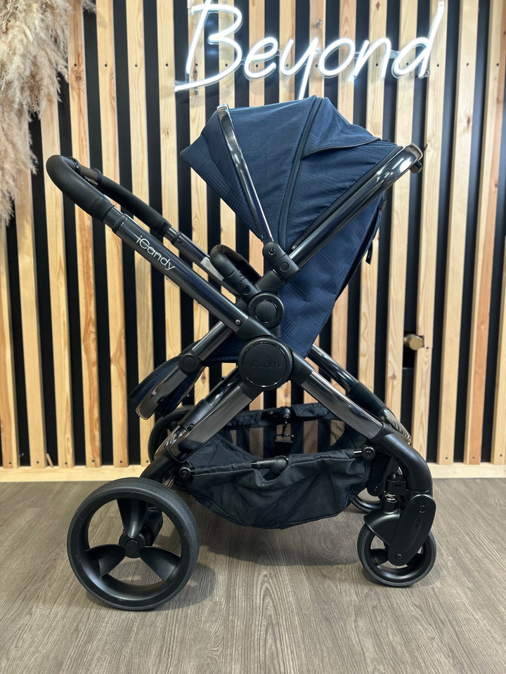 PRE LOVED iCandy Peach 6 Travel System - Navy Check