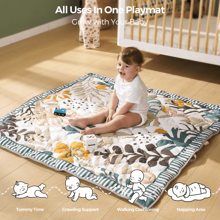 Momcozy Baby Portable Play Mat - Green Forest