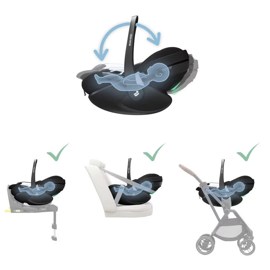Maxi-Cosi Pebble 360 Pro2 Car Seat + FamilyFix 360 Pro Base - Twillic Black