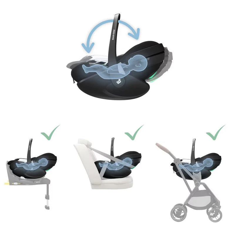 Maxi-Cosi Pebble 360 Pro2 Car Seat + FamilyFix 360 Pro Base - Twillic Black