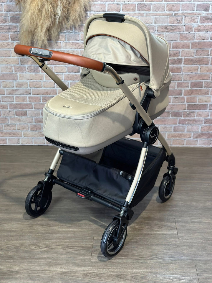 PRE LOVED Silver Cross Dune Pushchair & Compact Folding Carrycot - Stone